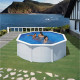 Piscine hors sol acier ronde blanche - Fidji - Ø370 x 122 cm - GRE - Contenance 10 102 L - Filtration a sable