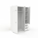 Armoire de chambre contemporaine blanche - COSMOS - L 146 cm - 6 portes, 3 tiroirs