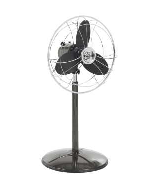 SAGUARO- Ventilateur sur pied Ø40cm 40W rétro indus anthracite et chrome