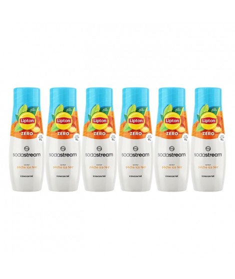 Lot de 6 Concentrés Lipton Ice Tea saveur Peche zéro sucres SODASTREAM - 440ml