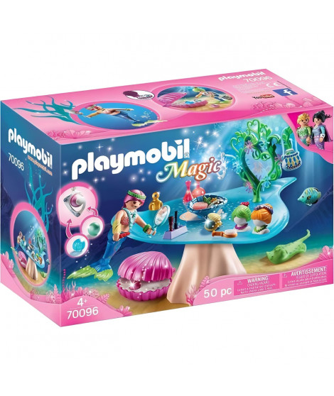 PLAYMOBIL - Magic Les Sirenes - Salon de beauté et sirene avec accessoires de beauté et boîte a perles - 70096