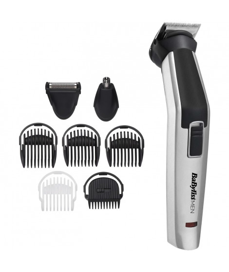 BABYLISS MT726E Tondeuse multifonction 8 en 1 Titanium sans fil - 60min autonomie - 3 accessoires interchangeables - Tetes la…