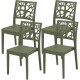 Lot de 4 chaises de jardin TETI ARETA - 52 x 46 x H 86 cm - Vert olive