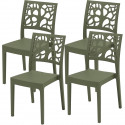 Lot de 4 chaises de jardin TETI ARETA - 52 x 46 x H 86 cm - Vert olive