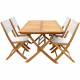 Ensemble repas de jardin en bois d'eucalyptus FSC - BANGGI - 4 personnes