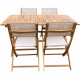 Ensemble repas de jardin en bois d'eucalyptus FSC - BANGGI - 4 personnes