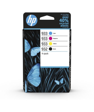 Pack de 4 cartouches d'encre Authentiques Noir, Cyan, Magenta, Jaune 932/933 6ZC71AE - HP -