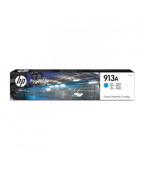 HP 913A Cartouche d'encre cyan PageWide authentique (F6T77AE) pour HP PageWide 377/452/477