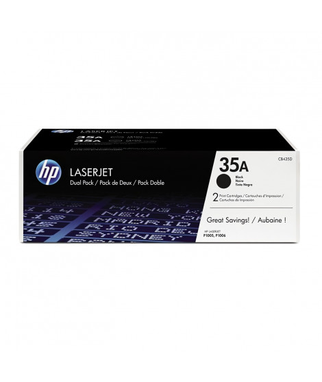 Pack 2 toners HP 35A noir authentique pour imprimantes LaserJet P1005/P1006