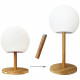 LUMISKY - Lampe de table - sans fil - pied en bambou extensible - H28cm - LED blanc chaud/blanc LUNY