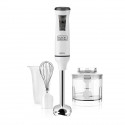 BLACK & DECKER BXHBA600E Mixeur plongeant - 600 W - Bras Inox - Avec accessoires - Blanc