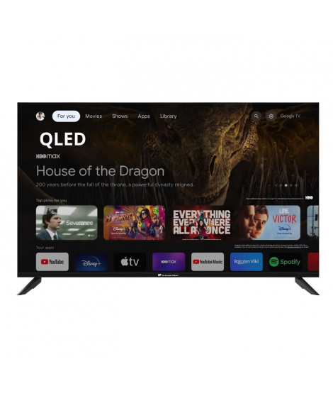 CONTINENTAL EDISON - CELED50SQLDV24B6 - TV LED - UHD QLED 4K - 50'' (127 cm) - Smart Google TV - Wifi Bluetooth - 4xHDMI - 2xUSB