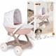 Poussette Landau pour poupée Baby Nurse - Smoby - Avec nacelle et canopy en plastique - Rose et blanc