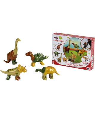 Jouet magnétique - KLEIN - 4 grands dinosaures Funny Puzzle, 1+ - Stimule la créativité et l'habileté manuelle !