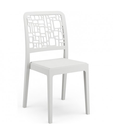 Lot de 4 chaises - ARETA - MEDEA - 51 x 46 x H88 cm - Blanc