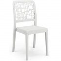 Lot de 4 chaises - ARETA - MEDEA - 51 x 46 x H88 cm - Blanc