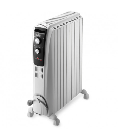 Radiateur bain d'huille Dragon4 DELONGHI - 2500W - 3 allures de chauffe - Technologie Real Energy - Effet cheminée