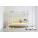 Lits superposés enfant - 2 x 90 x 200 cm - Pin massif blanchi - Sommiers inclus - HIT