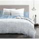 Parure de couette HOME LINGE PASSION Adonis - 3 Pcs - 220 x 240 - 100% Coton 57 Fils - Bleu