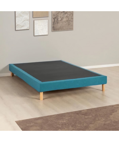 Sommier tapissier - 140x190 cm - Bleu turquoise - Kit - DEKO DREAM Eazyx