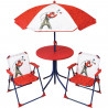 Mobilier de jardin - FUN HOUSE - Salon de jardin Jeux Olympiques Paris 2024 Table 46 x 46 cm 2 chaises pliantes parasol 125 x…