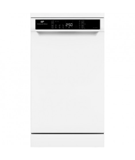 Lave-vaisselle pose libre CONTINENTAL EDISON CELV1045W - 10 couverts - Largeur 44,8 cm - Classe D - 45 dB - Blanc