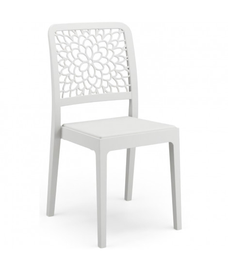 Lot de 4 chaises - ARETA - TICHE - 51 x 46 x H88 cm - Blanc