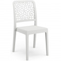 Lot de 4 chaises - ARETA - TICHE - 51 x 46 x H88 cm - Blanc