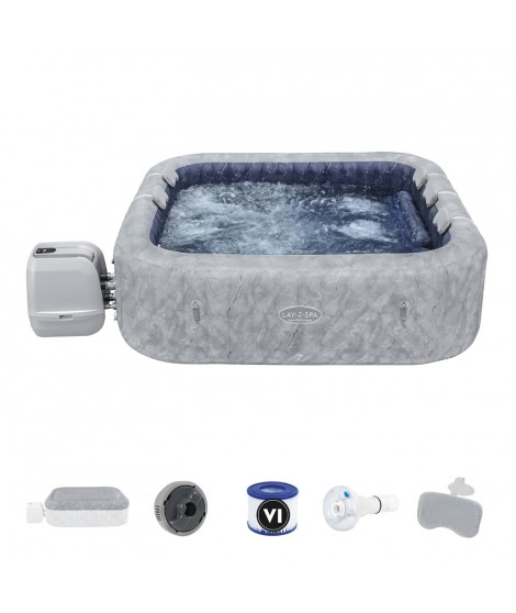 Spa gonflable BESTWAY - Lay-Z-Spa San Francisco Hydrojet Pro - 230 x 230 x 71 cm - 5/7 places - Carré (bâche, une cartouche)