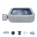 Spa gonflable BESTWAY - Lay-Z-Spa San Francisco Hydrojet Pro - 230 x 230 x 71 cm - 5/7 places - Carré (bâche, une cartouche)