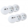 Lot 2 domino CHACON - 47002 - 2x16A avec USB-A +USB-C - Blanc (FR)