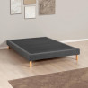 Sommier tapissier - 140x190 cm - Gris anthracite - Kit - DEKO DREAM Eazyx