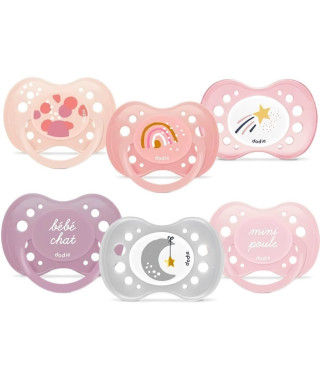 Lot de 6 sucettes - DODIE - +18 mois - Fille