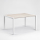 Table - GROSFILLEX - Eden 133 - Blanc lin - 133x87 - Aluminium et résine - 6P