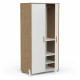 Armoire 2 portes - NAILI - Hamilton / Blanc mat - 89,1 x 50 x 183 cm - DEMEYERE