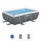 Kit Piscine hors sol tubulaire BESTWAY - Power Steel - 282 x 196 x 84 cm - Rectangulaire (Inclus épurateur a Cartouche)