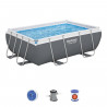 Kit Piscine hors sol tubulaire BESTWAY - Power Steel - 282 x 196 x 84 cm - Rectangulaire (Inclus épurateur a Cartouche)