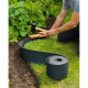 Bordure de jardin - NATURE - Noir - PE recyclé, épaisseur 3 mm - H15 cm x 10 m - 10 Ancres noires - H26,7 x 1,9 x 1,8cm