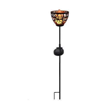 Torche solaire en métal a piquer - LUMISKY - BLOSSOM - H84.5 cm - LED blanc chaud