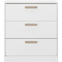 Commode DREAM 3 tiroirs - Panneau de particules - Décor blanc - L79.7 x H87.8 x P43.8 cm
