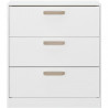 Commode DREAM 3 tiroirs - Panneau de particules - Décor blanc - L79.7 x H87.8 x P43.8 cm
