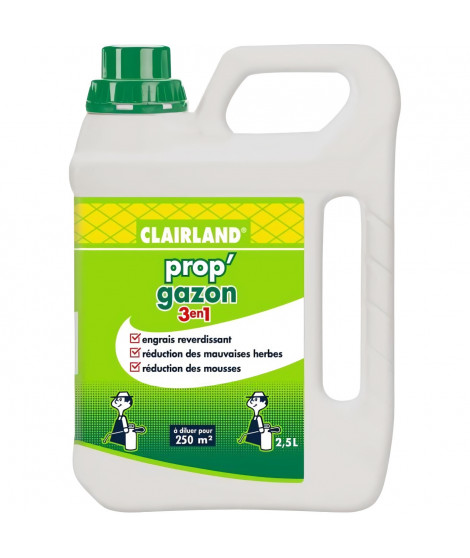 Engrais Gazon Liquide Prop'Gazon 3 en 1 - Clairland - Concentré 2,5 L