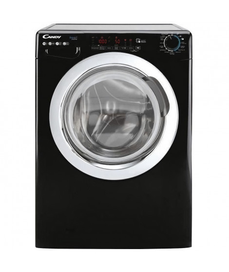 Lave-linge hublot CANDY CSS1410TWMCBE/FR - 10 kg - Induction - Vapeur - 1400 trs/min - Classe A - programmes rapides - Noir