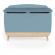 Coffre a jouets - FIRMIANA - style scandinave - Bleu orage et bois naturel - 82,4 x 39,1 x 58,9 cm - DEMEYERE