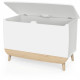Coffre a jouets - FIRMIANA - Style scandinave - Blanc mat / Chene kronberg - 82,4 x 39,1 x 58,9 cm - DEMEYERE