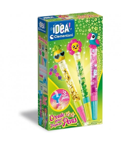 Clementoni - Créer tes stylos - Mini atelier des Stylos - Theme tropical - 3 a créer - Des 6ans