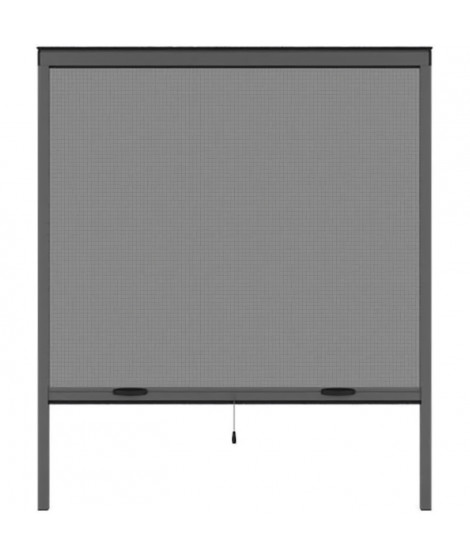 Moustiquaire de fenetre L125 x H145 cm en aluminium  gris anthracite - Recoupable en largeur et hauteur