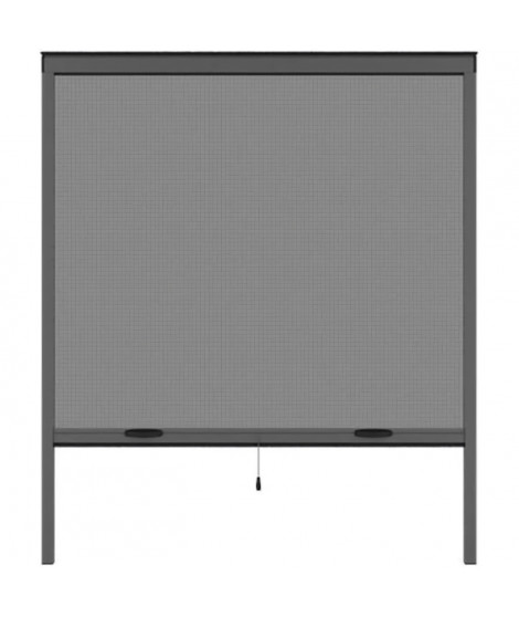 Moustiquaire de fenetre L125 x H145 cm en aluminium  gris anthracite - Recoupable en largeur et hauteur