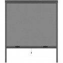 Moustiquaire de fenetre L125 x H145 cm en aluminium  gris anthracite - Recoupable en largeur et hauteur
