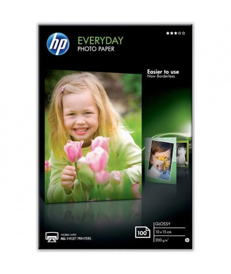 HP CR757A Papier d'impression photo Glossy - 100 feuilles - 200g - Blanc